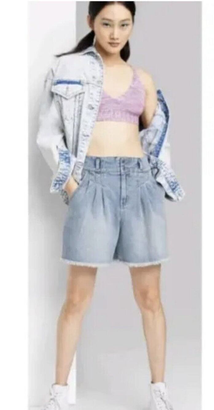 Wild Fable Highest Rise A-Line Denim Shorts Womenโs Size 6/28 NWT